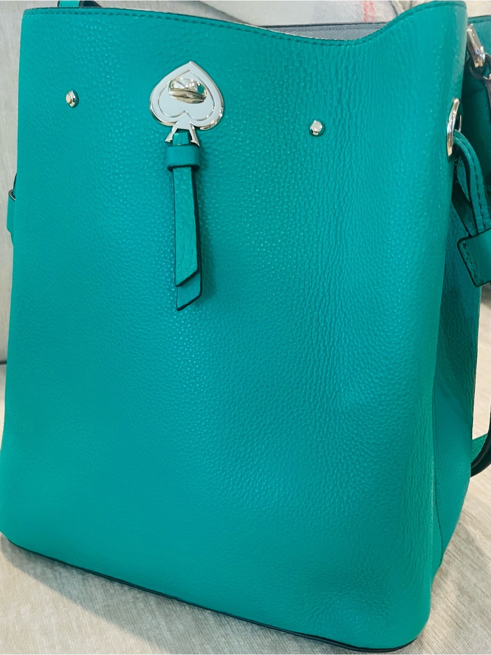 kate spade Teal Shoulder Bag with Silver Spade Accent